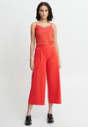 Ichi Kate Cropped Wide Jogger Trousers, Poppy Red