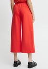 Ichi Kate Cropped Wide Jogger Trousers, Poppy Red