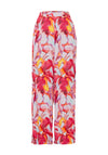 Ichi Marble Print Wide Leg Trousers, Carmine Multi