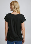 Fransa Chiffon Overlay Top, Black