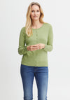 Fransa Basic Button Cardigan, Lime Green