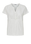 Fransa Sandra Broidery Cotton T-Shirt, Off White