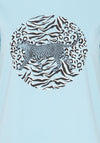 Fransa Suni Leopard Graphic T-Shirt, Blue