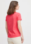 Fransa Suni Leopard Graphic T-Shirt, Coral