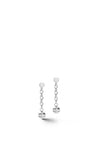 Coeur De Lion Small Round Drop Chain Earrings, Silver