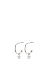 Pilgrim Ava Star Hoop Stud Earrings, Silver