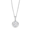 Ti Sento Clear Crystal Pendant Necklace, Silver