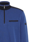 Bugatti Fine Knitted Half Zip Jacket, Blue