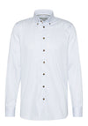 Bugatti Easy Care Cotton Geo Print Shirt, White