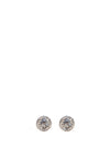 Absolute CZ Halo Stud Clip-on Earrings, Silver