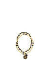 Absolute Black Beaded Bracelet Set of 2, Gold