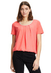 Betty Barclay Metallic Neckline Top, Coral