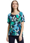 Betty Barclay Floral & Wording Print T-Shirt, Navy Multi