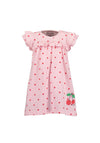 Blue Seven Baby Girl Frill Sleeve Cherry Dress, Pink