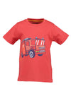 Blue Seven Boy Truck Print Tee, Red