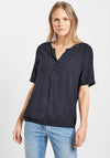 Cecil Button Front Blouse, Navy