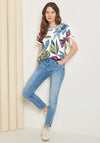 Cecil Floral Print Tie Sleeve Top, White Multi