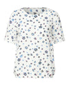 Cecil Floral Print Short Sleeve Top, White & Blue