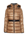 Calvin Klein Womens Belted Quilted Jacket, Safari Canvas