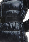 Calvin Klein Womens Belted Quilted Jacket, Black