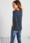 Cecil Dot Print Tunic Top, Deep Blue