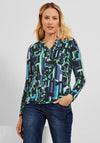 Cecil Letter Print Blouse, Deep Blue Multi