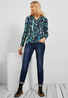 Cecil Letter Print Blouse, Deep Blue Multi