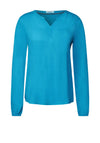 Cecil Notch Neck Blouse, Club Blue