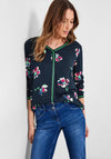 Cecil Floral Tunic Stripe Blouse, Deep Blue