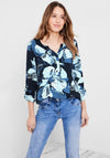 Cecil Tropical Floral Blouse, Navy & Blue