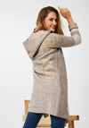 Cecil Hooded Long Knit Cardigan, Taupe