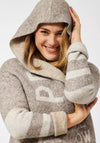 Cecil Hooded Long Knit Cardigan, Taupe