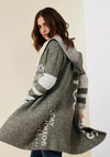 Cecil Hooded Long Knit Cardigan, Grey