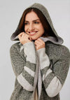 Cecil Hooded Long Knit Cardigan, Grey