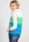 Cecil Colour Block Short Gilet, Club Blue Multi