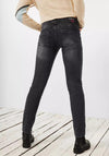 Cecil Mid Waist Slim Jeans, Washed Out Black