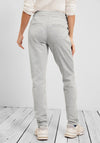 Cecil Herringbone Print Slim Joggers, Light Grey