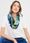 Cecil Abstract Print Loop Scarf, Teal Multi