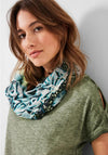 Cecil Printed Loop Scarf, Teal Multi