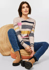 Cecil Cosy Stripe Front Sweater, Beige Melange Multi