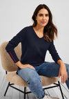 Cecil V Neck Sweater, Deep Blue