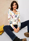 Cecil Multi Colour Leaf Print Blouse, White