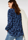 Cecil Leaf Print Top, Navy & Blue