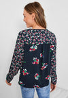 Cecil Floral Mix Print Top, Deep Blue Multi