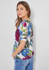 Cecil Floral Print Blouse, Vanilla White Multi