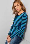 Cecil Striped Long Sleeve T-Shirt, Club Blue