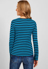 Cecil Striped Long Sleeve T-Shirt, Club Blue