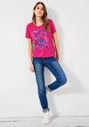 Cecil Graphic Print T-Shirt, Burn Out Pink