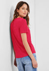 Cecil Rounded V Neck T-Shirt, Strawberry Red