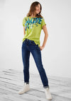 Cecil Love Wording Print T-Shirt, Lime